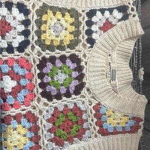 Colorful Crochet Knit Sweater